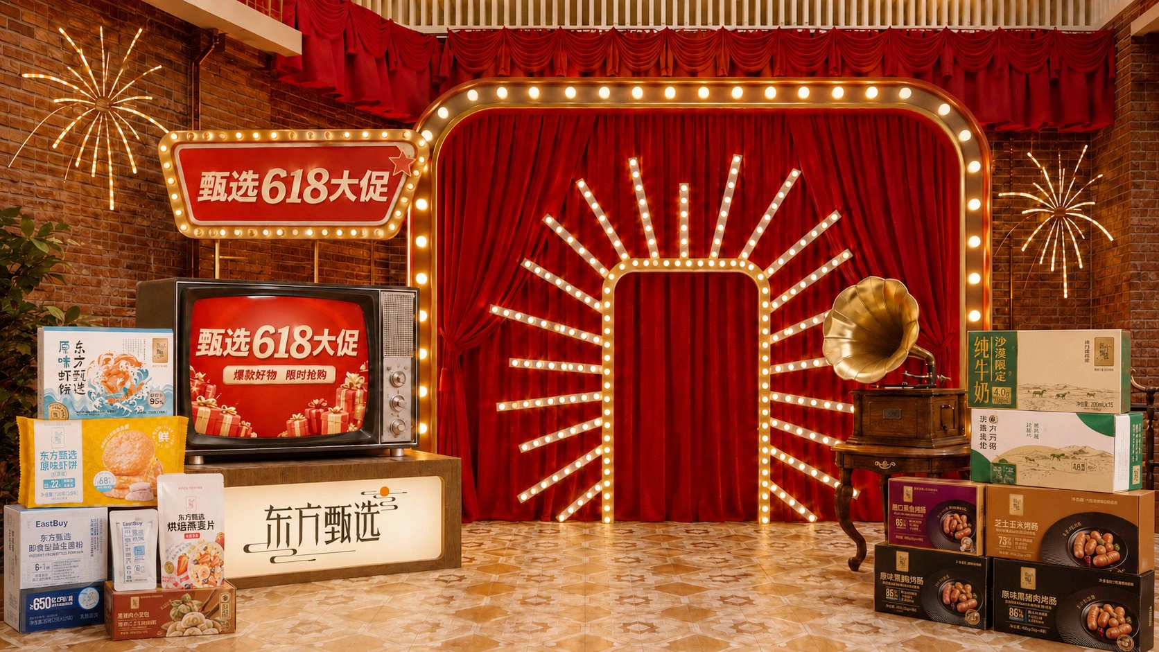 东方甄选 618 大促直播舞台视觉